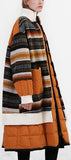 Striped Wool Puffer Down Coat