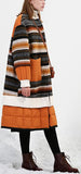 Striped Wool Puffer Down Coat
