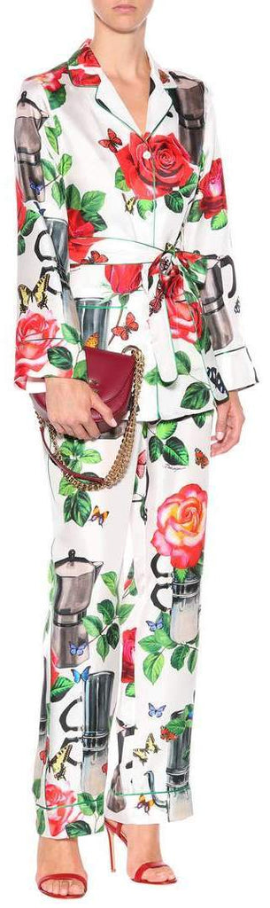 Print Silk Pajama Set