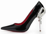 Snake Charmer Stiletto Pumps in Black or Purple - DESIGNER INSPIRED FASHIONS