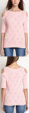Cold-Shoulder Knit Top, Pink - DESIGNER INSPIRED FASHIONS