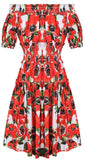 Printed Off-the-shoulder Poplin Mini Dress