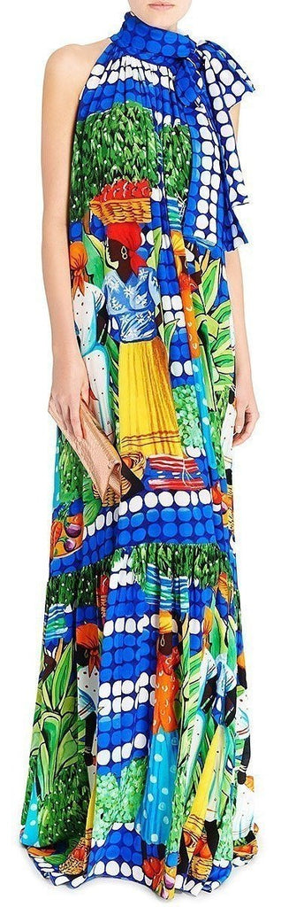 'Sordone' Printed Halter Maxi Dress - DESIGNER INSPIRED FASHIONS