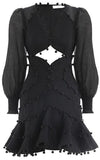 Corsage Bauble Mini Dress, Black