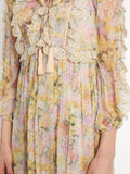 'Valour' Floral-Print Silk-Crepon Dress - DESIGNER INSPIRED FASHIONS