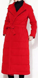 Long Waffle-Textured Puffer Down Coat in Black or Red - DESIGNER INSPIRED FASHIONS