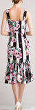 Floral & Stripe Printed Sleeveless Dress
