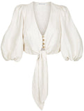 'Aluraro' Puff-Sleeve Top and Palazzo Pant Set