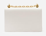 Girls Barocco Leather Shoulder Bag, White