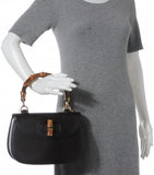 Bamboo Classic leather Handbag - (Black or Red) - DESIGNER INSPIRED FASHIONS