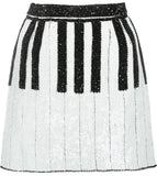 Beaded & Sequin-Embellished Short Piano Skirt - DESIGNER INSPIRED FASHIONS