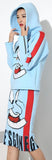 Blue Genie Printed Hooded Sweater & Skirt Set - DESIGNER INSPIRED FASHIONS