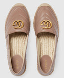 Leather Espadrille with Double G - White, Dusty Pink/Nude, Black | DESIGNER INSPIRED FASHIONS