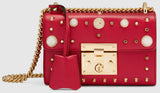 Padlock Pearl Studded Leather Shoulder Bag - (Various colors to choose from) - DESIGNER INSPIRED FASHIONS