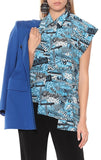 Patterned Sleeveless Shirt