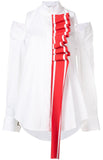 Racing Stripe Ruffle Detail Blouse