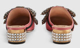 Satin Slipper with Crystal Bow, Pink - DESIGNER INSPIRED FASHIONS