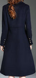 Double-Breasted Mirror-Button Wool Coat