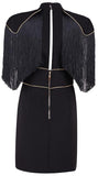 Fringed-Shoulder Mini Dress - Black, Red or White - DESIGNER INSPIRED FASHIONS