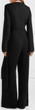 Black Stretchy Low-Cut Jumpsuit - DESIGNER INSPIRED FASHIONS