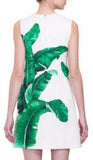 Brocade A-Line Banana Leaf Print Dress - DESIGNER INSPIRED FASHIONS