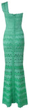 One-Shoulder Scalloped-Cutout Maxi Dress
