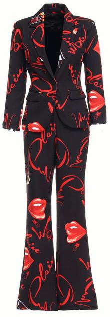 'Plein' Printed Blazer & Pant Set in Black - DESIGNER INSPIRED FASHIONS