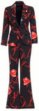 'Plein' Printed Blazer & Pant Set in Black - DESIGNER INSPIRED FASHIONS