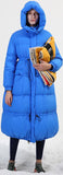 Blue Paneled Puffer Coat