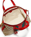 Rania Original GG Canvas Medium Top-Handle Bag Beige-Red - DESIGNER INSPIRED FASHIONS