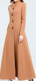 Long Single-Breasted Wool Coat