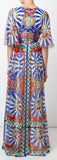 'Carretto' Sicilano Print Maxi Dress - DESIGNER INSPIRED FASHIONS