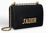 J'aDior Flap Bag with Chain in Black Calfskin