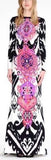 'Suzani' Printed Long Sleeve Maxi Dress - Multi Color - DESIGNER INSPIRED FASHIONS