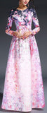 Long Floral Print Gown - Multi Color - DESIGNER INSPIRED FASHIONS