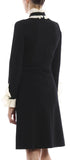 Black & White Contrast Ruffle Dress - DESIGNER INSPIRED FASHIONS