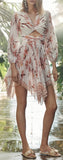 Corsage Pleat Mini Dress, Pink