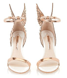 'Evangeline' Angel Wing Sandals-White & Gold - DESIGNER INSPIRED FASHIONS