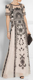 'Delphia' Embroidered Cropped Tulle Top & Long Organza Skirt Set - DESIGNER INSPIRED FASHIONS