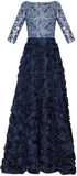 Rose-Applique Sequin Evening Gown - DESIGNER INSPIRED FASHIONS