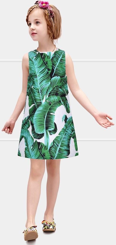Banana Leaf Print Dress - DESIGNER INSPIRED FASHIONS
