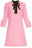 Pink Ruffle Rhinestone Dress - DESIGNER INSPIRED FASHIONS