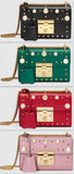 Padlock Pearl Studded Leather Shoulder Bag - (Various colors to choose from) - DESIGNER INSPIRED FASHIONS