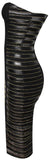 Black Strapless Hook-Eye Button Dress