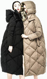 Reversible Down Coat in Black or Khaki - DESIGNER INSPIRED FASHIONS