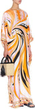 Abstract Print Kaftan Dress