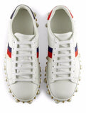 Ace Faux Pearl Studded Leather Low-Top Sneakers
