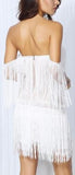 Fringed Off-the-Shoulder Mini Dress - Various Colors to choose from