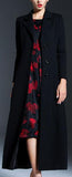 Full-Length Tie-Waist Coat in Black - DESIGNER INSPIRED FASHIONS