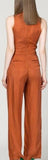 Draped V-Neck Jumpsuit - (Light Blue, Green, Terracotta Red) - DESIGNER INSPIRED FASHIONS